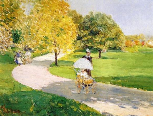 Nurses In The Park by Frederick Childe Hassam