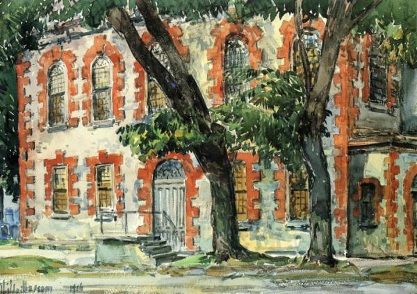 Old Dutch Building, Fishkill, New York by Frederick Childe Hassam
