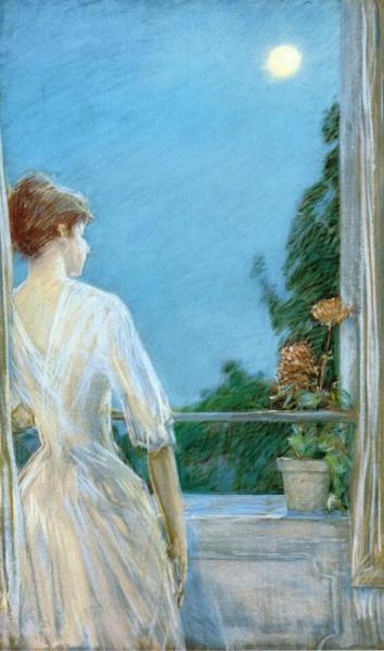 On The Balcony by Frederick Childe Hassam