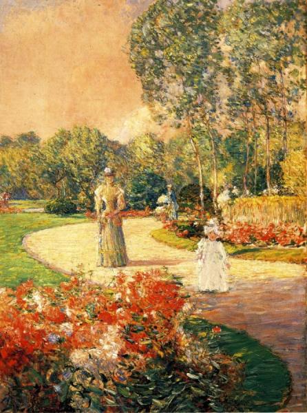 Parc Monceau, Paris by Frederick Childe Hassam