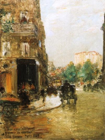 Paris Street Scene by Frederick Childe Hassam
