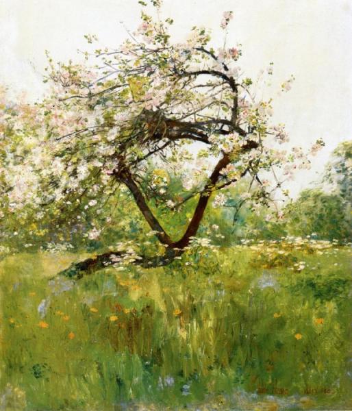 Peach Blossoms - Villiers-le-bel by Frederick Childe Hassam