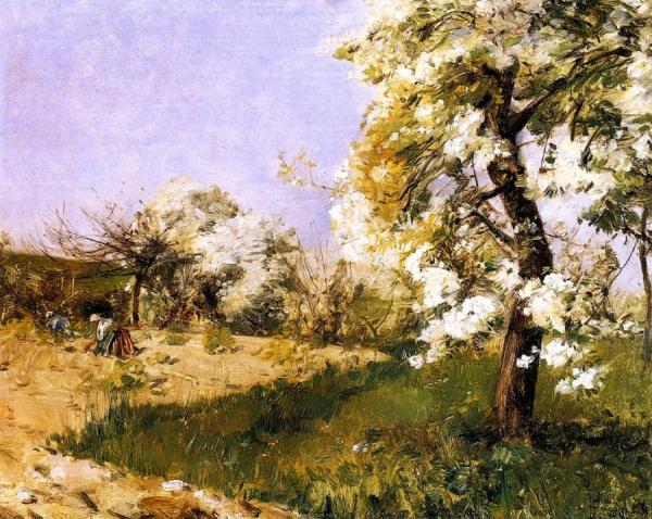 Pear Blossoms by Frederick Childe Hassam