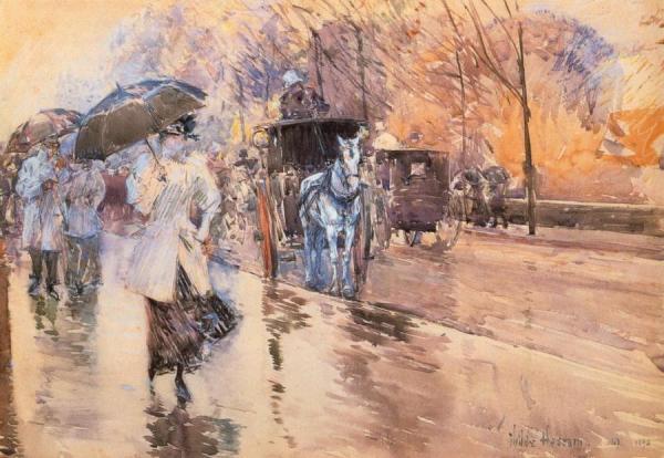 Rainy Day On Fifth Avenue by Frederick Childe Hassam