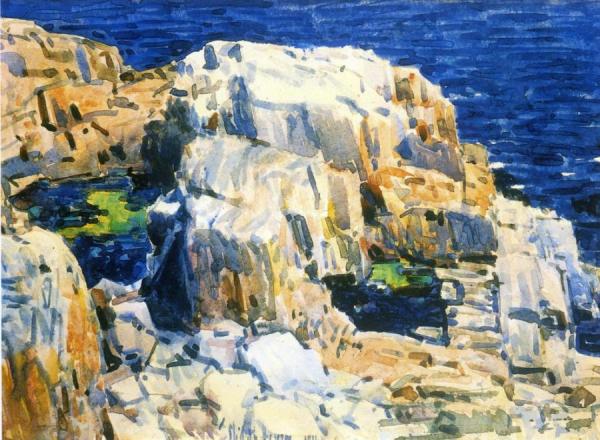 Rocks At Appledore by Frederick Childe Hassam