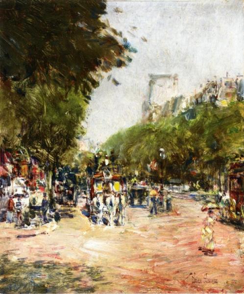 Rue Madeleine, Place De L'opera by Frederick Childe Hassam