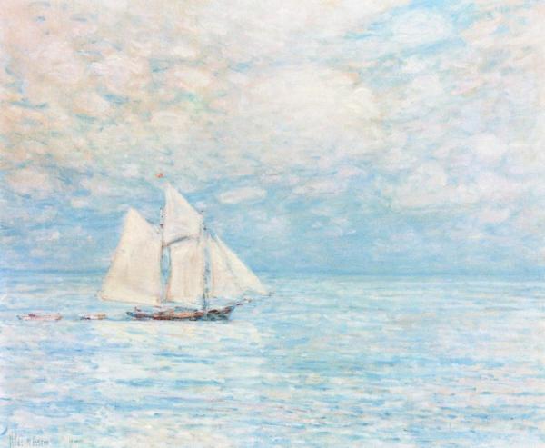 Sailing On Calm Seas, Gloucester Harbor by Frederick Childe Hassam