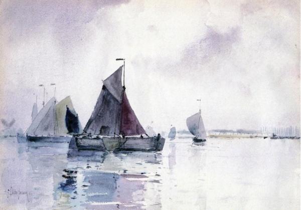 Sailing Ship Locked In Ice by Frederick Childe Hassam