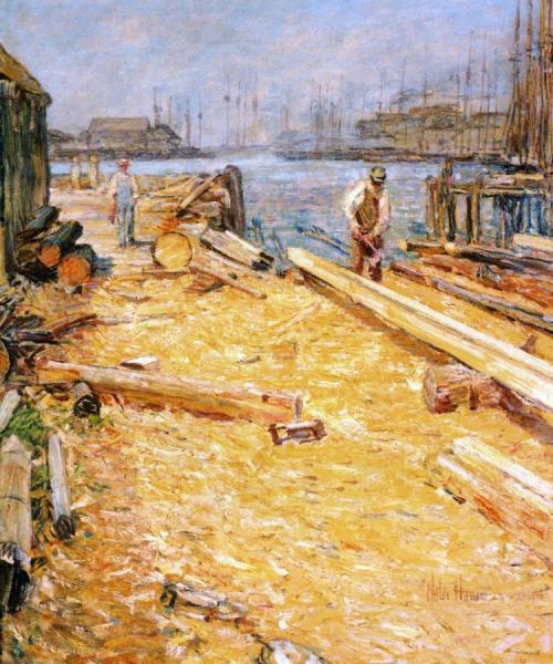 Sparyard, Inner Harbor, Gloucester by Frederick Childe Hassam