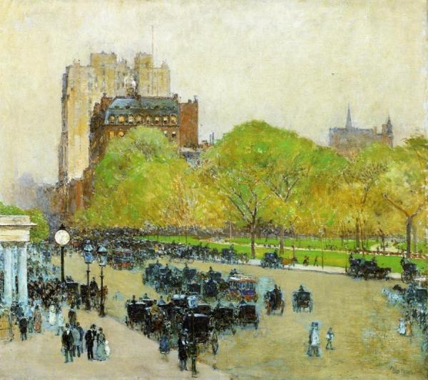 Spring Morning In The Heart Of The City by Frederick Childe Hassam
