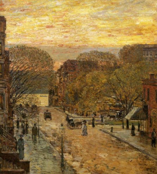 Spring On West 78th Street by Frederick Childe Hassam
