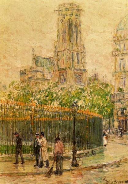 St. Germain L'auxerrois by Frederick Childe Hassam