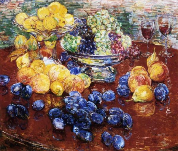 Still Life, Fruits by Frederick Childe Hassam