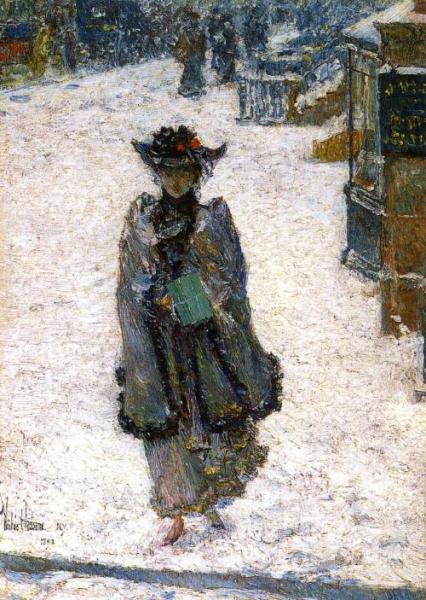 Street Scene, Christmas Morning by Frederick Childe Hassam