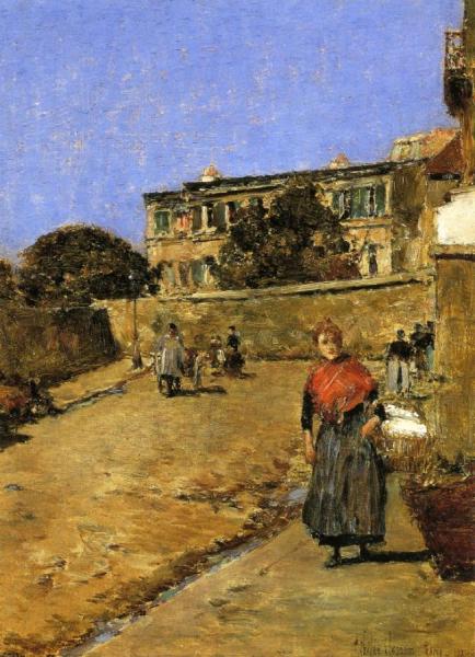 Street Scene, Montmartre by Frederick Childe Hassam