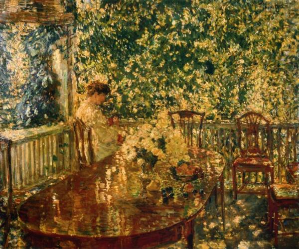 Summer Porch At Mr. And Mrs. C.e.s. Wood's by Frederick Childe Hassam