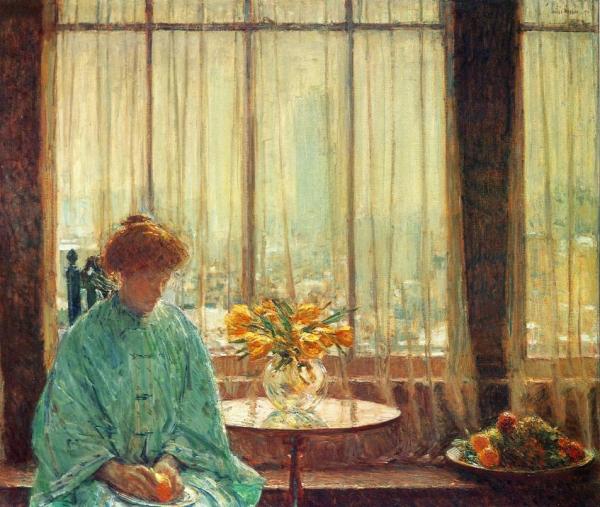 The Breakfast Room, Winter Morning by Frederick Childe Hassam