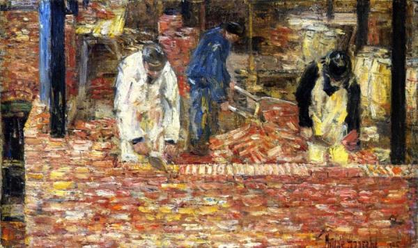 The Bricklayers by Frederick Childe Hassam