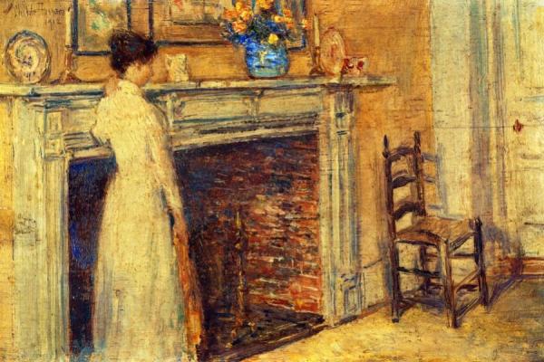The Fireplace by Frederick Childe Hassam