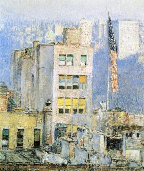 The Flag, Fifth Avenue by Frederick Childe Hassam
