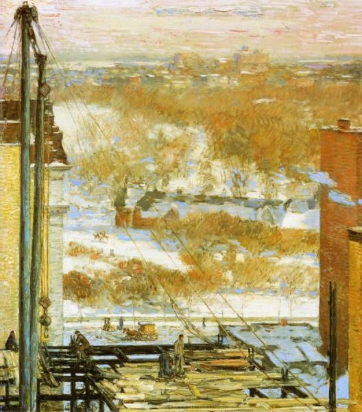 The Hovel And The Skyscraper by Frederick Childe Hassam