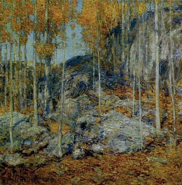 The Ledges, October In Old Lyme, Connecticut by Frederick Childe Hassam