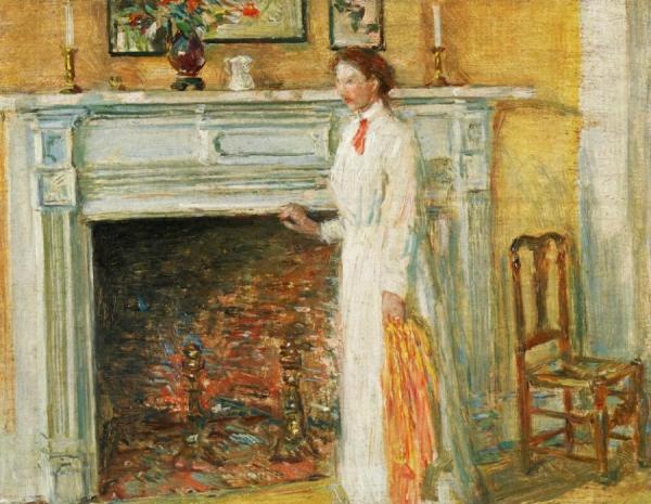 The Mantle Piece by Frederick Childe Hassam