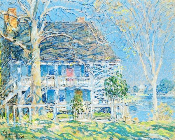The Old Brush House, Cos Cob by Frederick Childe Hassam