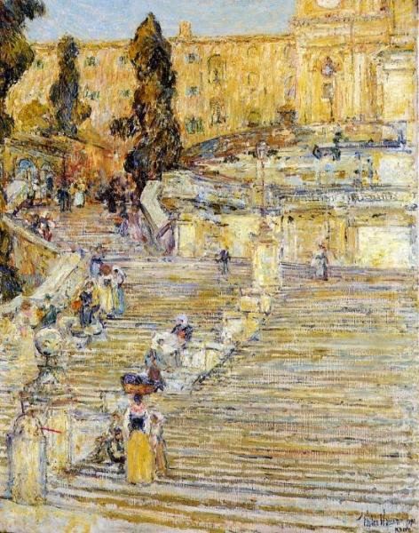 The Spanish Steps, Rome by Frederick Childe Hassam