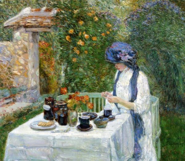 The Terre-cuite Tea Set by Frederick Childe Hassam