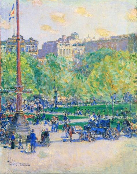 Union Square by Frederick Childe Hassam