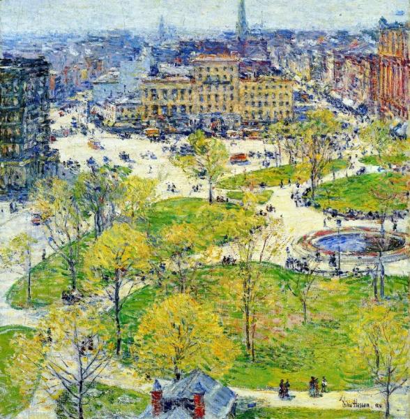 Union Square In Spring by Frederick Childe Hassam
