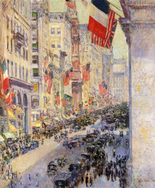 Up The Avenue From Thirty-fourth Street, 1917 by Frederick Childe Hassam