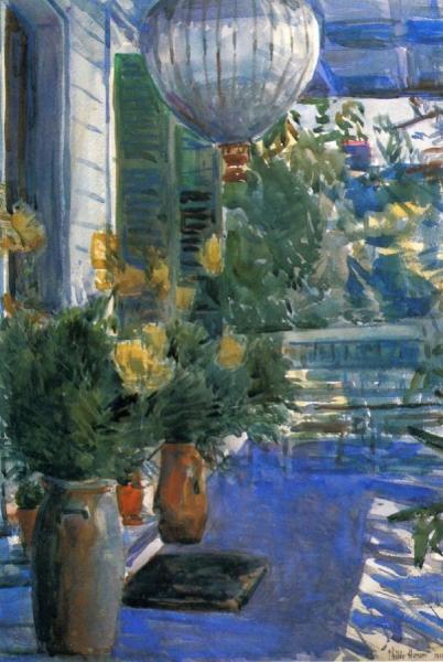 Veranda Of The Old House by Frederick Childe Hassam