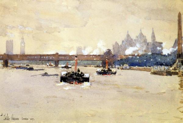 View Of The Thames by Frederick Childe Hassam