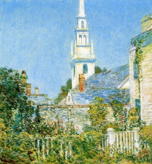 White Church At Newport by Frederick Childe Hassam