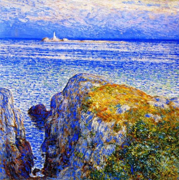 White Island Light, Isles Of Shoals, At Sundown by Frederick Childe Hassam