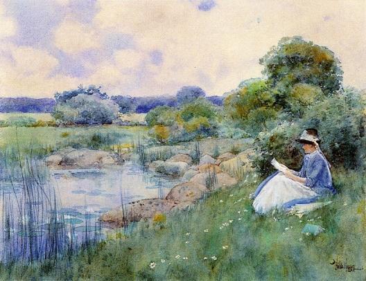 Woman Reading by Frederick Childe Hassam