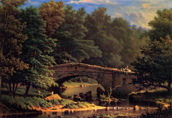 Crossing A Bridge by Frederick Debourg Richards