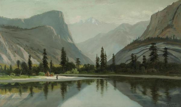 Morning On Mirror Lake, Yosemite Valley by Frederick Ferdinand Schafer