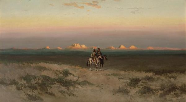 Two Indians In The Utah Desert by Frederick Ferdinand Schafer