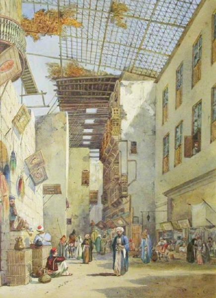 A Bazaar, Cairo by Frederick Goodall