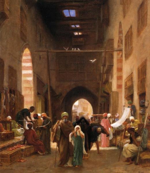 Bazaar In Cairo by Frederick Goodall