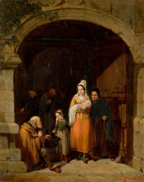 Leaving A Church, Brittany by Frederick Goodall
