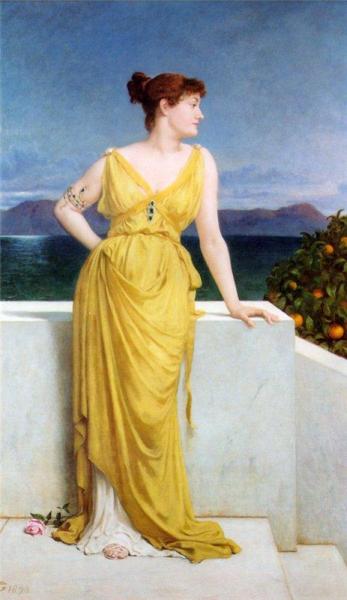 Mrs. Charles Kettlewell In Neo-classical Dress by Frederick Goodall