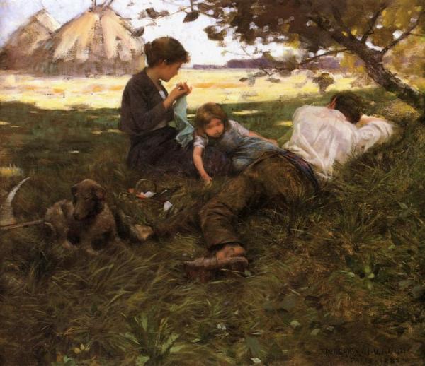 Family Resting Under A Tree by Frederick Judd Waugh