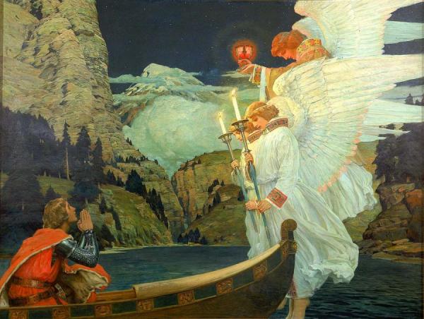 The Knight Of The Holy Grail by Frederick Judd Waugh Oil Painting Reproductions