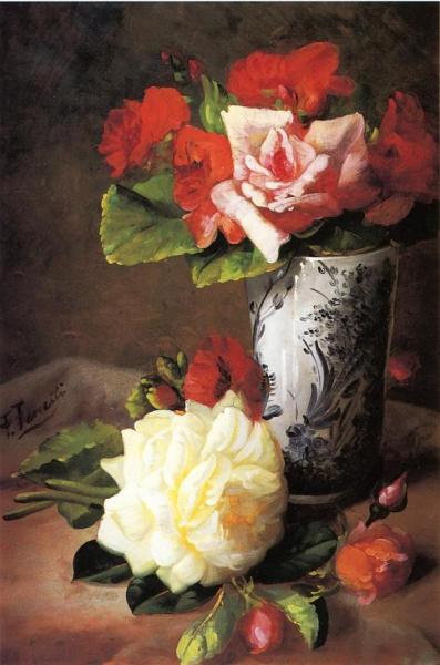 Still Life Of Roses by Frederick M. Fenetti