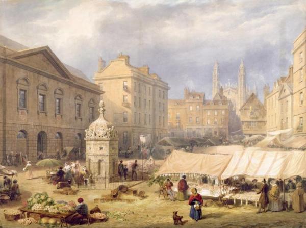 Cambridge Market Place by Frederick Mackenzie Oil Painting Reproductions