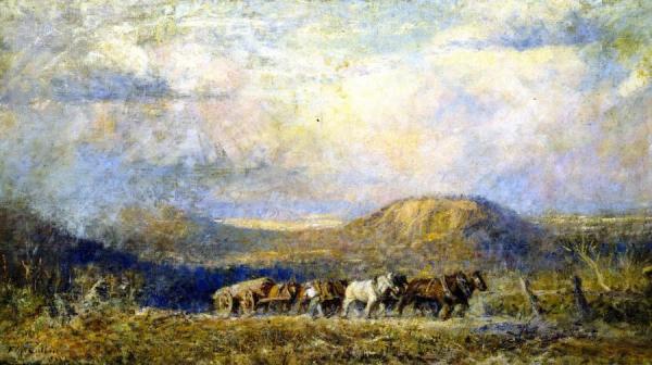 Hauling Timber, Macedon Heights by Frederick Mccubbin